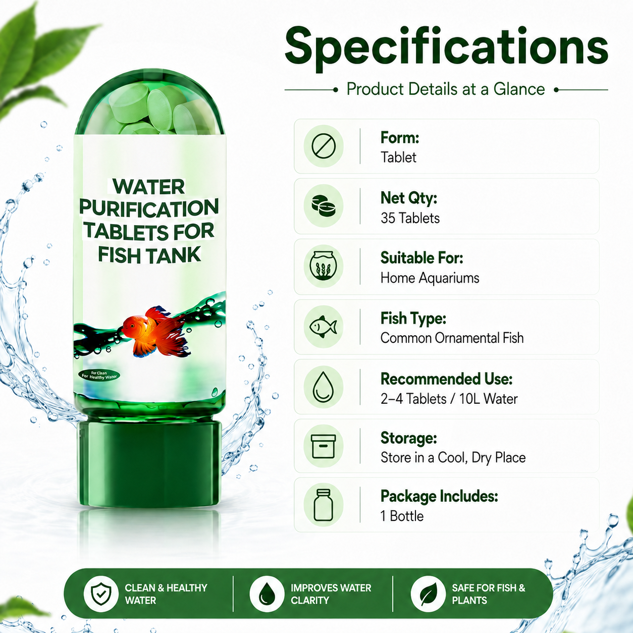 ⚡LAST DAY 60% OFF 🔥 Powerful Aquarium Water Purification Tablets