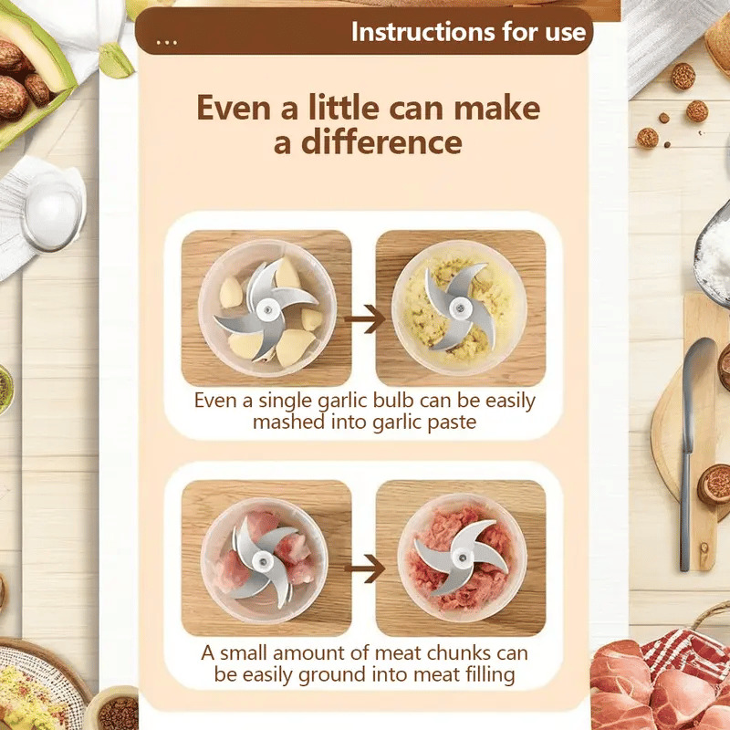 Cordless Multifunctional Mini Electric Garlic Chopper