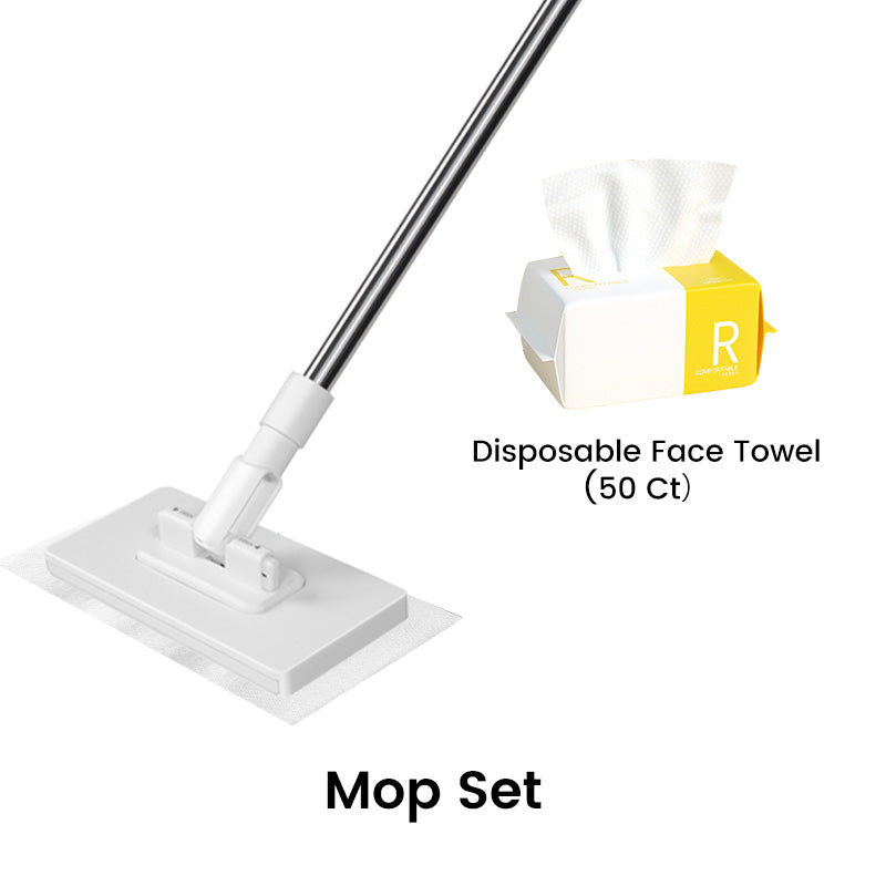 Disposable Dust Mop with 4 Reusable Cloths