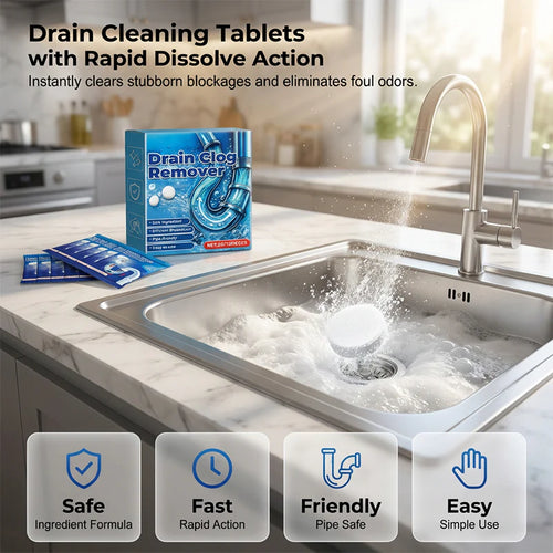🔥 Last Day 60% OFF ⚡ Effervescent Drain Clog Remover Tablets - No More Slow, Smelly Drains