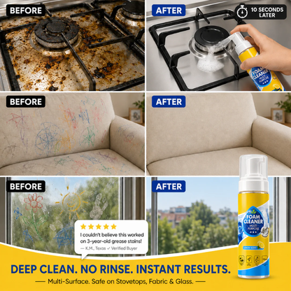 EXCLUSIVE 60% OFF +🎁 2026 Upgrade Ultimate Foam No-Rinse Cleaner 🏆Dissolves Grease in Seconds|Spray, Wipe & Done|Enzyme-Powered Chemical-Free