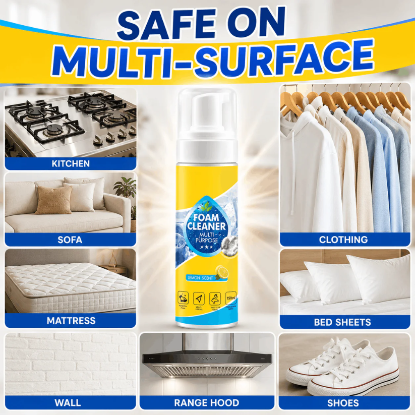 EXCLUSIVE 60% OFF +🎁 2026 Upgrade Ultimate Foam No-Rinse Cleaner 🏆Dissolves Grease in Seconds|Spray, Wipe & Done|Enzyme-Powered Chemical-Free