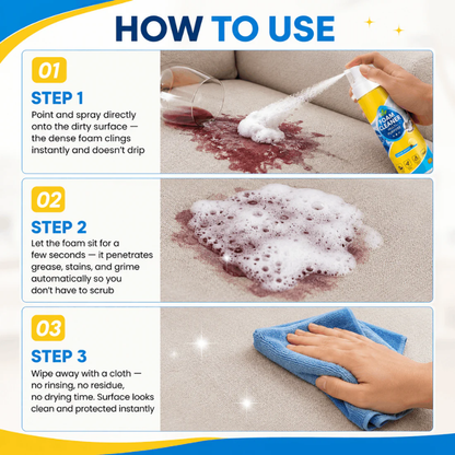 EXCLUSIVE 60% OFF +🎁 2026 Upgrade Ultimate Foam No-Rinse Cleaner 🏆Dissolves Grease in Seconds|Spray, Wipe & Done|Enzyme-Powered Chemical-Free