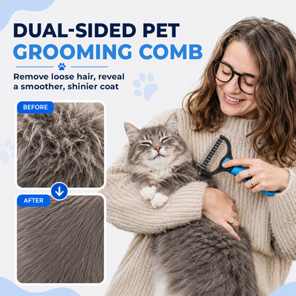 ⏰LAST DAY 60% OFF 🔥 Dual-Sided Pet Grooming Comb for Dogs & Cats - Removes Mats Without Pulling Pain