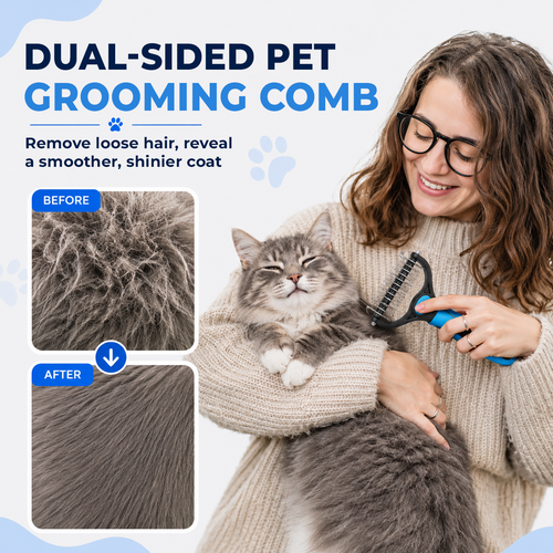 ⏰LAST DAY 60% OFF 🔥 Dual-Sided Pet Grooming Comb for Dogs & Cats - Removes Mats Without Pulling Pain