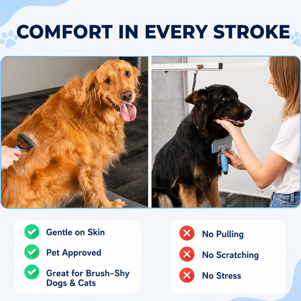 ⏰LAST DAY 60% OFF 🔥 Dual-Sided Pet Grooming Comb for Dogs & Cats - Removes Mats Without Pulling Pain