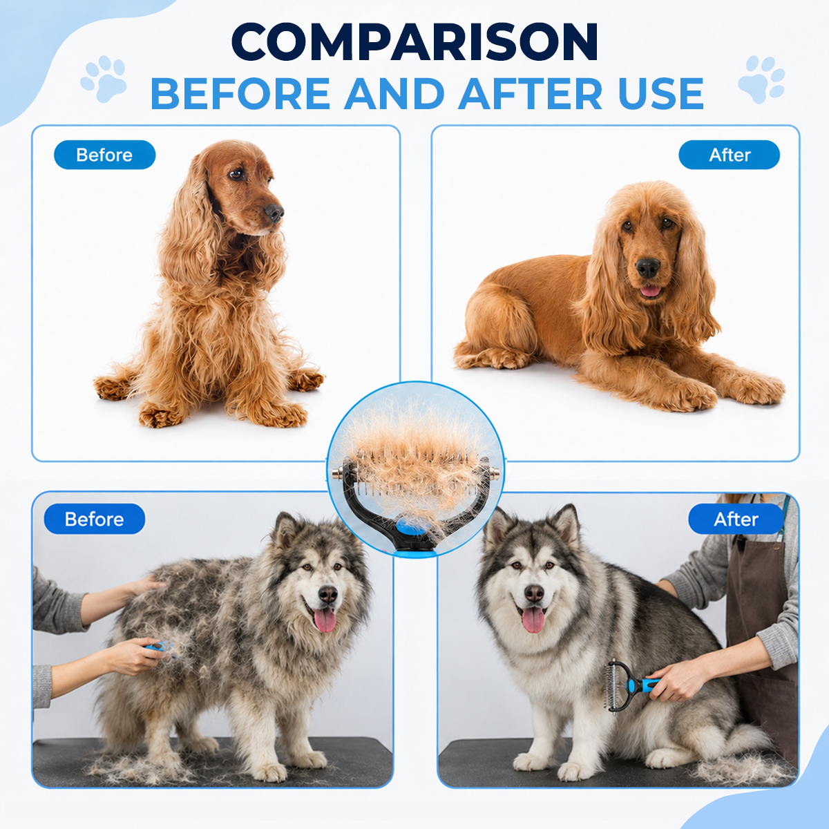 ⏰LAST DAY 60% OFF 🔥 Dual-Sided Pet Grooming Comb for Dogs & Cats - Removes Mats Without Pulling Pain