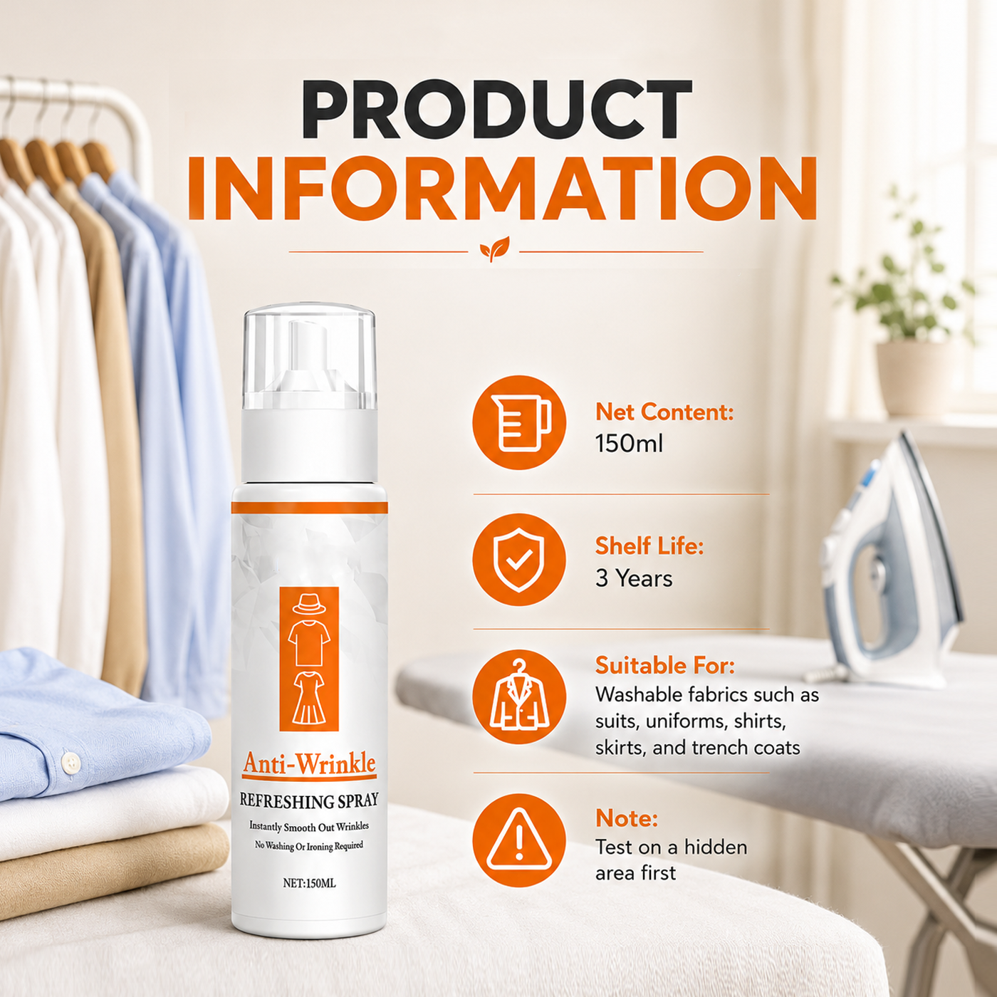 Multi‑Functional Wrinkle Release Spray