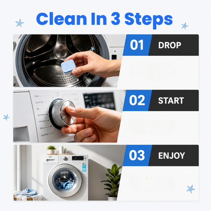 ⏰ Last Day 60% Off 🔥 Washing Machine Cleaner Tablets 🧼 Deep Clean, Remove Odor & Keep Your Washer Fresh 🏠