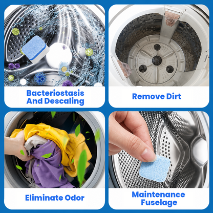 ⏰ Last Day 60% Off 🔥 Washing Machine Cleaner Tablets 🧼 Deep Clean, Remove Odor & Keep Your Washer Fresh 🏠