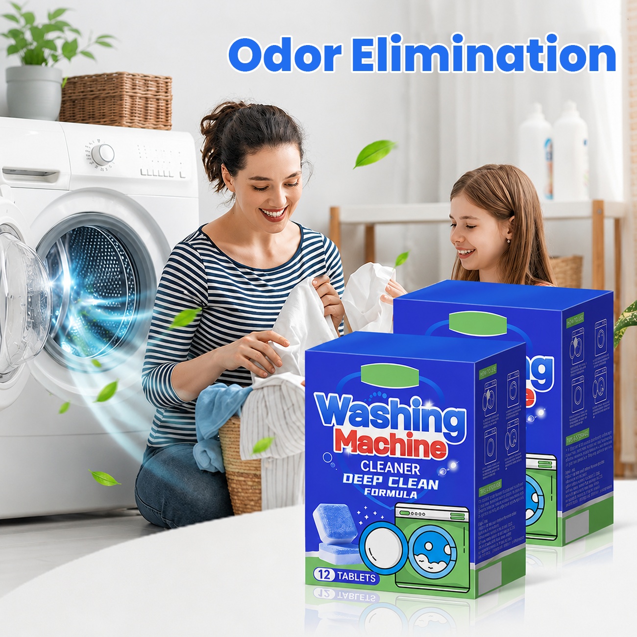 ⏰ Last Day 60% Off 🔥 Washing Machine Cleaner Tablets 🧼 Deep Clean, Remove Odor & Keep Your Washer Fresh 🏠