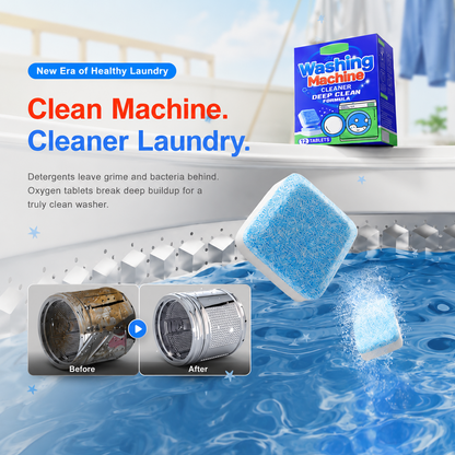 ⏰ Last Day 60% Off 🔥 Washing Machine Cleaner Tablets 🧼 Deep Clean, Remove Odor & Keep Your Washer Fresh 🏠