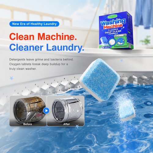 ⏰ Last Day 60% Off 🔥 Washing Machine Cleaner Tablets 🧼 Deep Clean, Remove Odor & Keep Your Washer Fresh 🏠