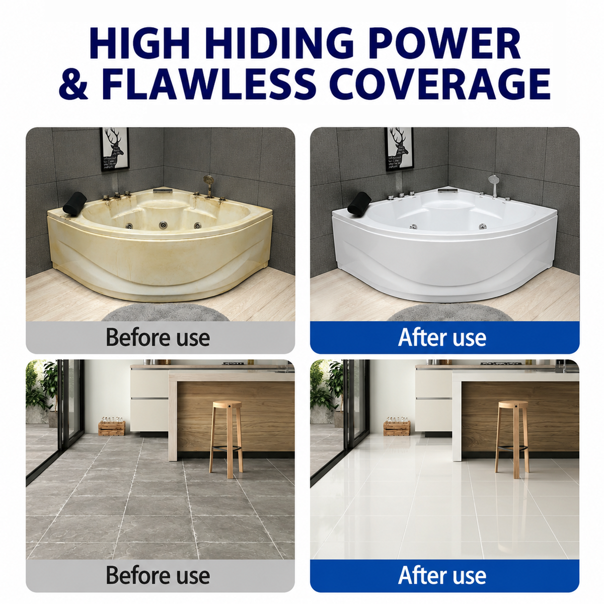 ⚡ LAST DAY 60% OFF 💞 Premium Tile & Tub Refinishing Paint Kit - Restore Your Bathroom In Hours
