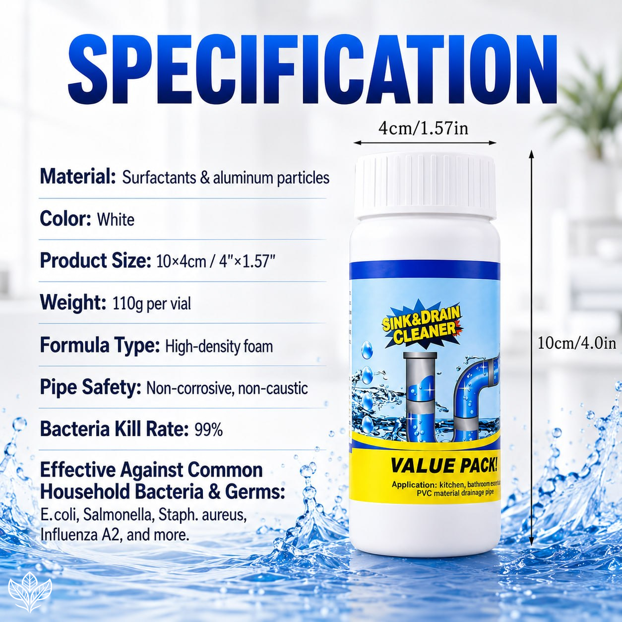 🔥LAST DAY SALE 60%💥 Sink & Drain Cleaner – Instant Foam, Powerful Unclogging, Fresh & Clean.✨