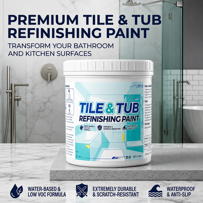 ⚡ LAST DAY 60% OFF 💞 Premium Tile & Tub Refinishing Paint Kit - Restore Your Bathroom In Hours