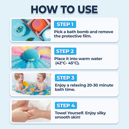 🔥Save 60% Off Today Only🎁 6-Piece Kids Surprise Bath Bomb Set – Toy Inside Every Bath 🌈🛁