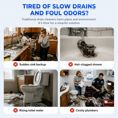 🔥Last Day Sale 60%🔥Powerful Pipe Dredging Agent for Kitchen and Toilet Pipelines - Dissolves 200+ Blockages and Kills 99% of Bacteria