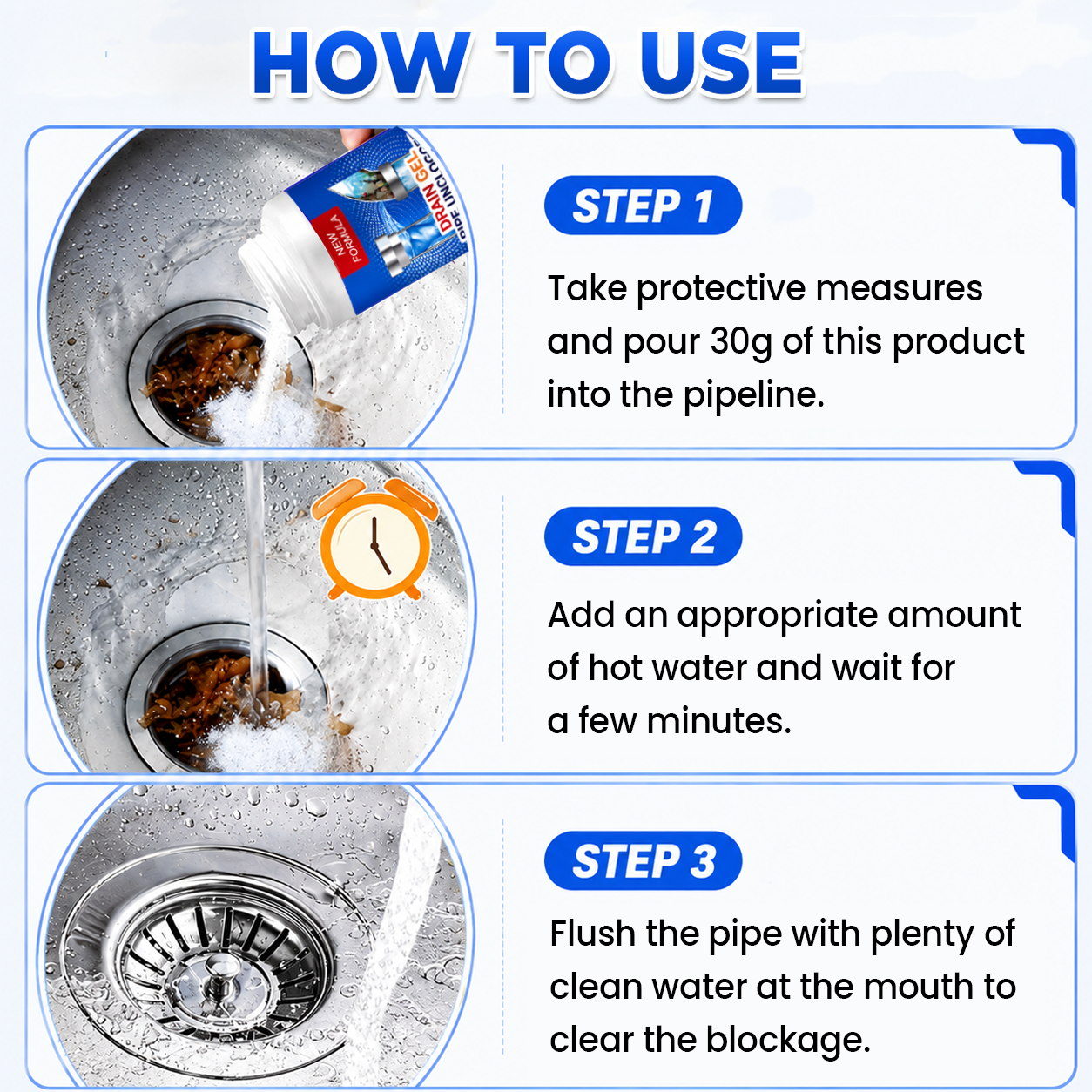 🔥Last Day Sale 60%🔥Powerful Pipe Dredging Agent for Kitchen and Toilet Pipelines - Dissolves 200+ Blockages and Kills 99% of Bacteria