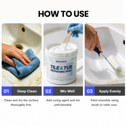 ⚡ LAST DAY 60% OFF 💞 Premium Tile & Tub Refinishing Paint Kit - Restore Your Bathroom In Hours