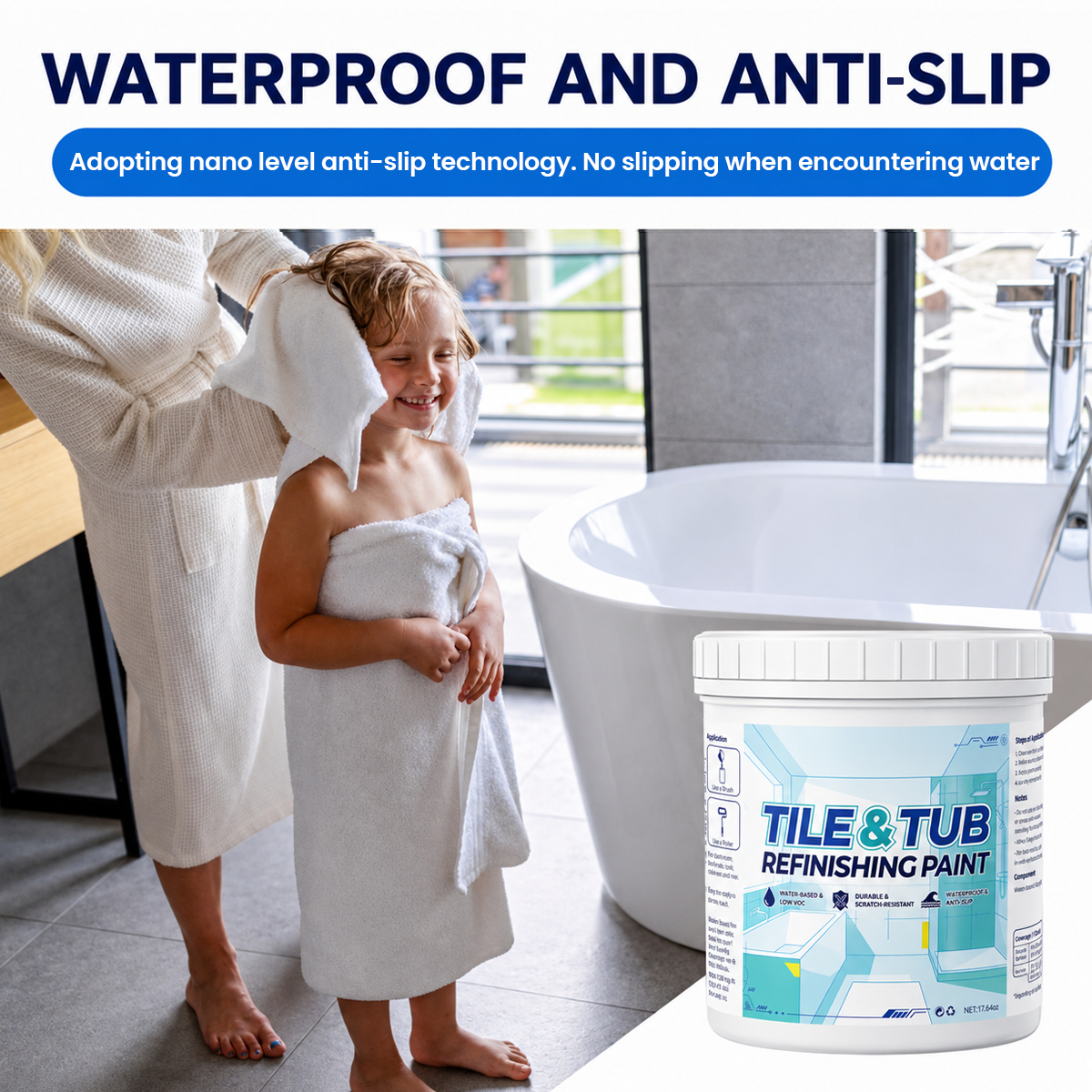 ⚡ LAST DAY 60% OFF 💞 Premium Tile & Tub Refinishing Paint Kit - Restore Your Bathroom In Hours