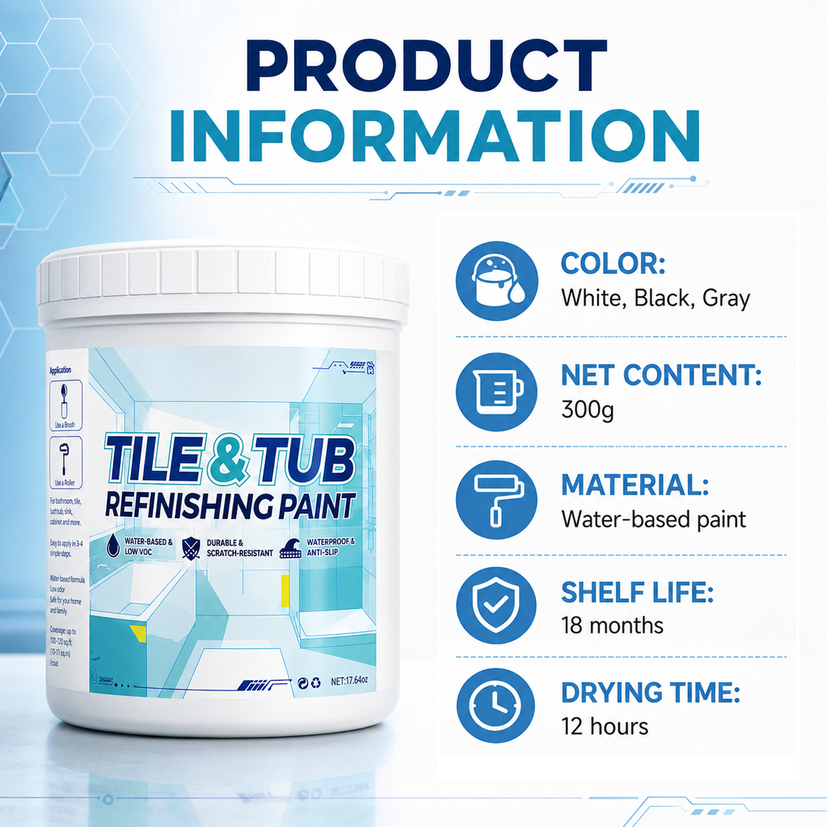 ⚡ LAST DAY 60% OFF 💞 Premium Tile & Tub Refinishing Paint Kit - Restore Your Bathroom In Hours