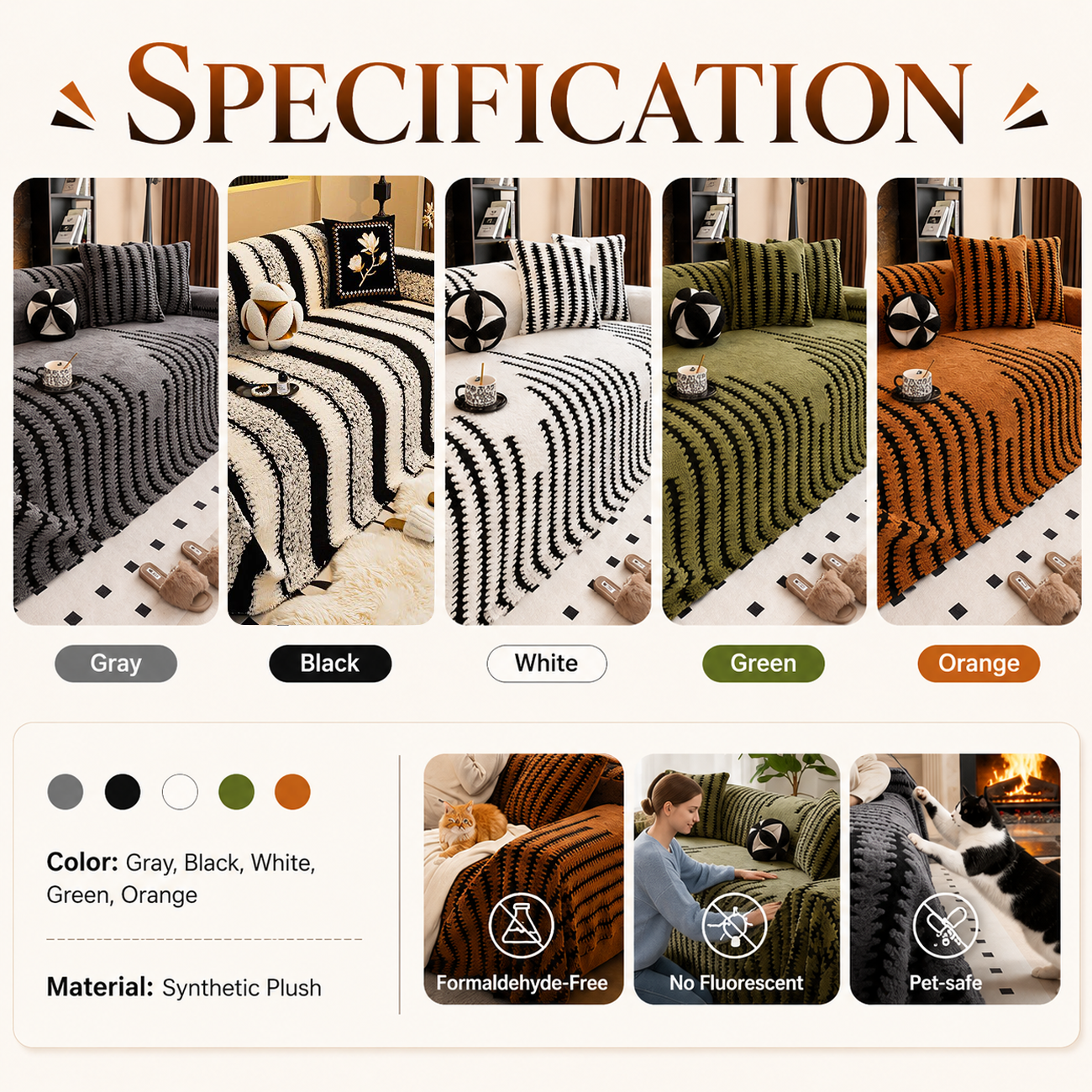 ✨ Hot Sale 60% OFF ❤️ Soft Plush Non-Slip Sofa Cover - Give Your Sofa a Luxury Makeover