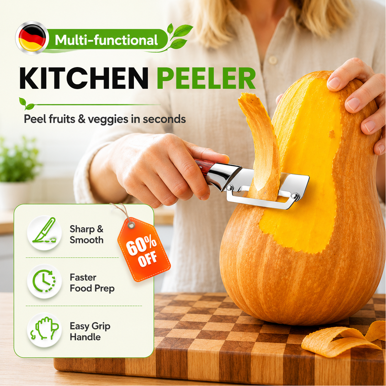 🎉 LAST DAY 60% OFF 🥕 Multi-functional Kitchen Peeler - Peels Tough Skins in Seconds