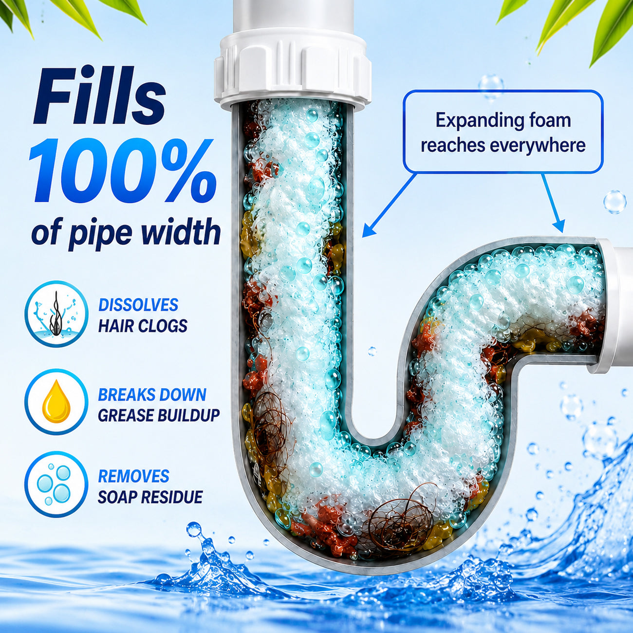🔥LAST DAY 60% OFF 💥 Sink & Drain Cleaner – Instant Foam, Powerful Unclogging, Fresh & Clean.✨