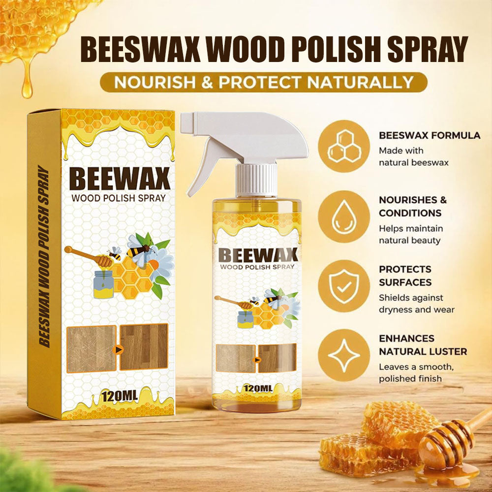 🔥HOT SALE 60% OFF ⏰ Beeswax Wood Polish Spray✨ Natural Shine & Protection for Furniture, Floors, Cabinets – Non-Greasy, Anti-Dust Finish