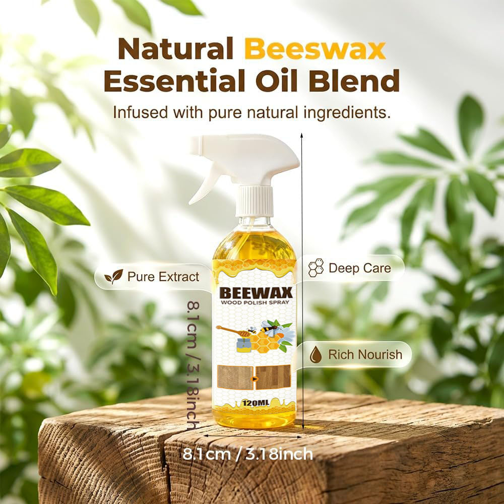 🔥HOT SALE 60% OFF ⏰ Beeswax Wood Polish Spray✨ Natural Shine & Protection for Furniture, Floors, Cabinets – Non-Greasy, Anti-Dust Finish
