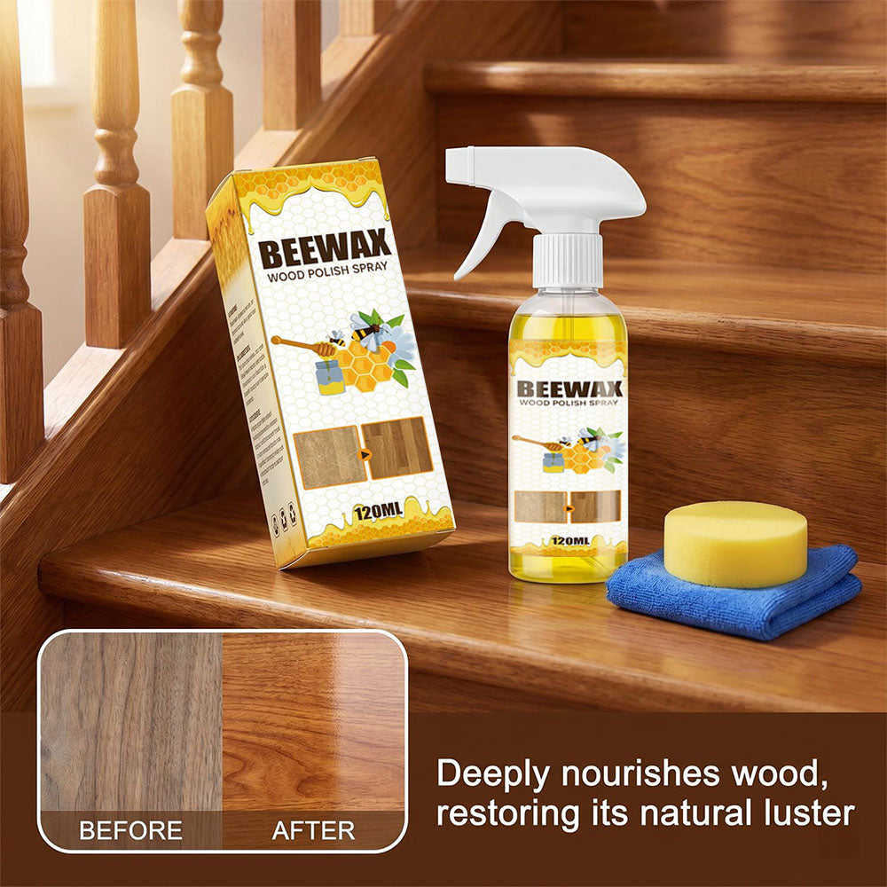 🔥HOT SALE 60% OFF ⏰ Beeswax Wood Polish Spray✨ Natural Shine & Protection for Furniture, Floors, Cabinets – Non-Greasy, Anti-Dust Finish
