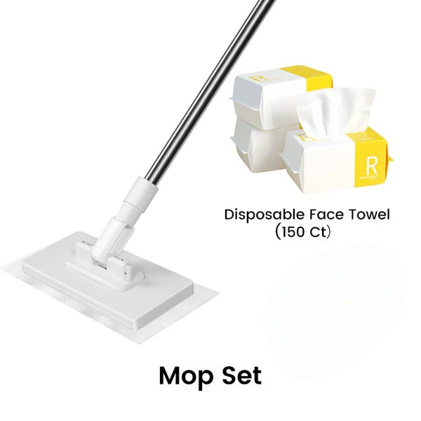 Disposable Dust Mop with 4 Reusable Cloths