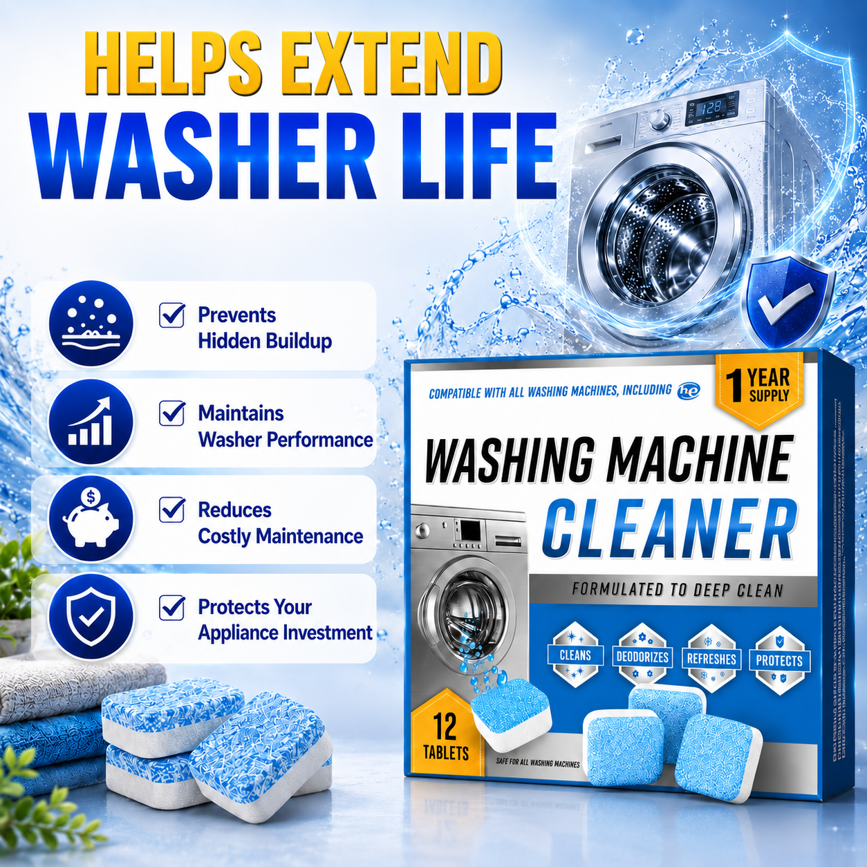 Washing Machine Deep Cleaner Tablets