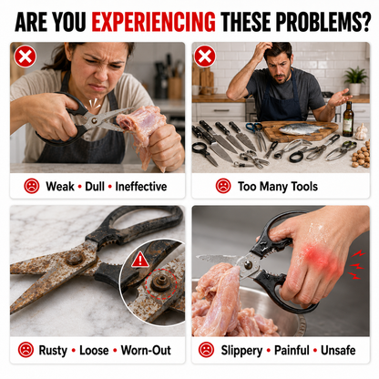 🔥Save 60%⚡Multifunctional Heavy-Duty Kitchen Shears ✨ 4-In-1 Design • Cut Through Anything With Ease