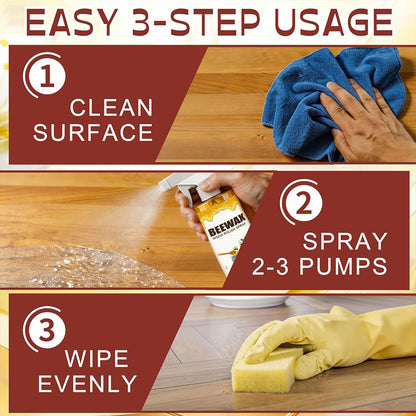 🔥HOT SALE 60% OFF ⏰ Beeswax Wood Polish Spray✨ Natural Shine & Protection for Furniture, Floors, Cabinets – Non-Greasy, Anti-Dust Finish