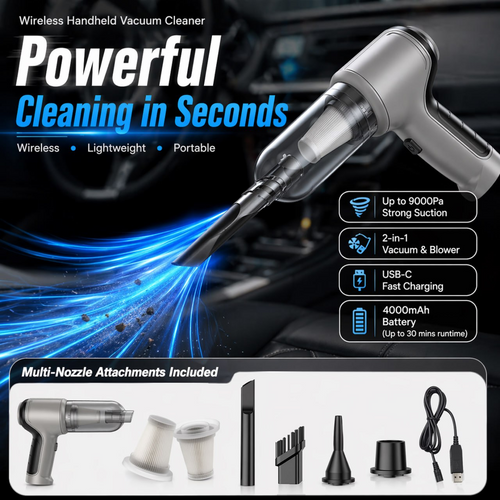Wireless Handheld Vacuum Cleaner - Clean Any Mess in Seconds ⚡