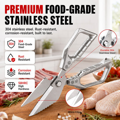 🔥Save 60%⚡Multifunctional Heavy-Duty Kitchen Shears ✨ 4-In-1 Design • Cut Through Anything With Ease