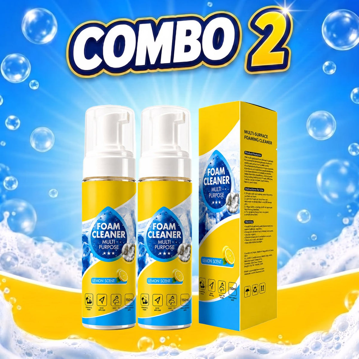 EXCLUSIVE 60% OFF +🎁 2026 Upgrade Ultimate Foam No-Rinse Cleaner 🏆Dissolves Grease in Seconds|Spray, Wipe & Done|Enzyme-Powered Chemical-Free