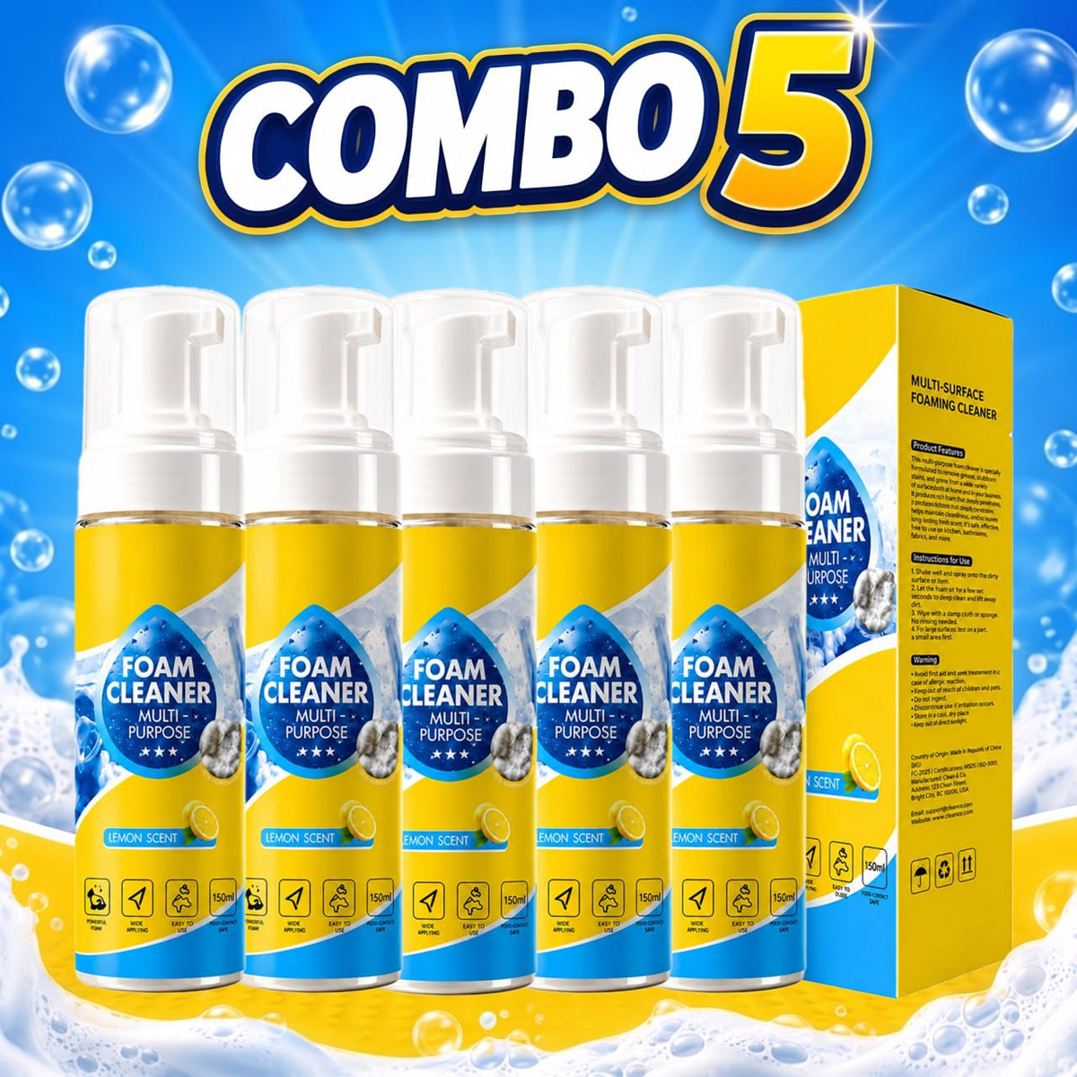 EXCLUSIVE 60% OFF +🎁 2026 Upgrade Ultimate Foam No-Rinse Cleaner 🏆Dissolves Grease in Seconds|Spray, Wipe & Done|Enzyme-Powered Chemical-Free